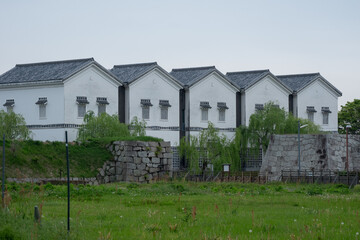 Traditional Japanese white walled warehouses with tiled roofs ©  wata _Japan