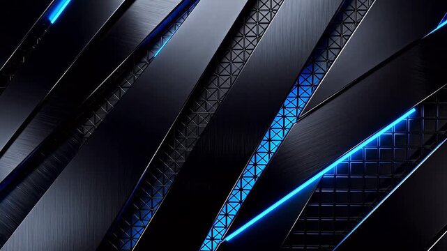 Abstract design with blue neon lines