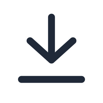 Download tray line icon, arrow outline symbol