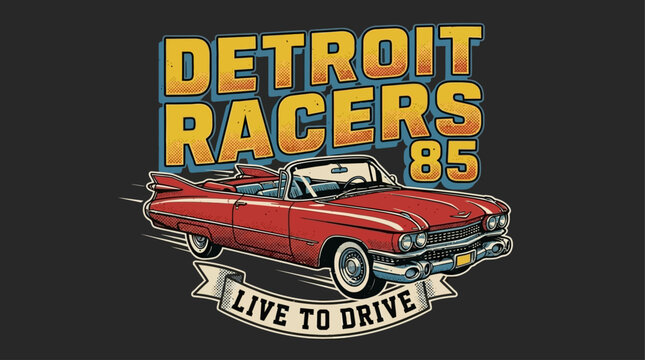 Vintage retro classic racing car number seventeen design featuring sleek aerodynamic lines and sport automotive vehicle graphic for antique motorsports competition.