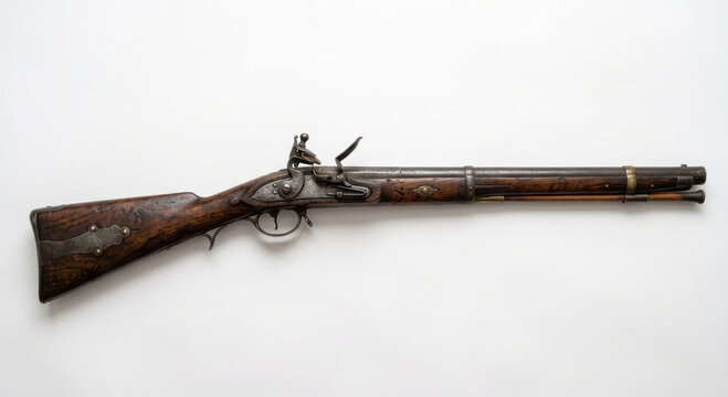 Historic Wooden Flintlock Musket Detail