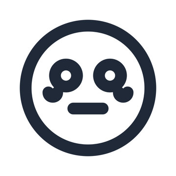 Flushed embarrass line icon, emoji outline symbol