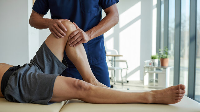 Athlete receiving elite physical therapy in luxury rehab center