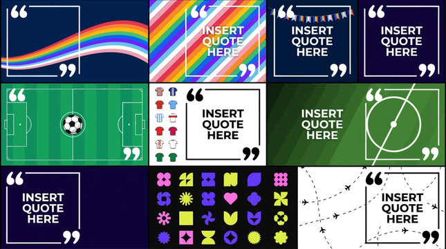 Comprehensive Collection of Ninety-Two Minimalist Square Social Media Quote Templates for Digital Marketing, Creative Graphic Banner Set for Instagram Post Designs and Typography Layouts