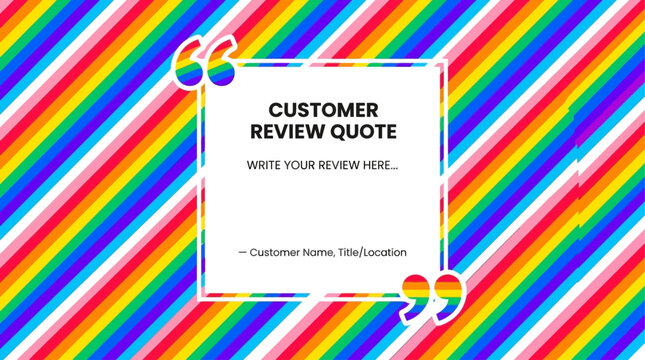Comprehensive collection of ninety blank customer review quote template frames with decorative quotation marks set against a vibrant colorful background for professional testimonials.
