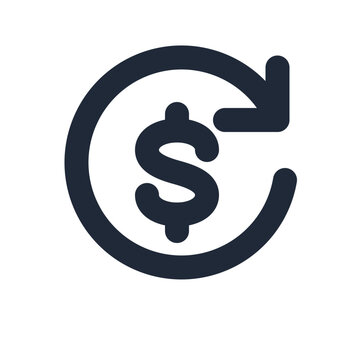 Roas return line icon, marketing outline symbol