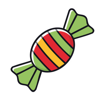 Colorful wrapped hard candy illustration