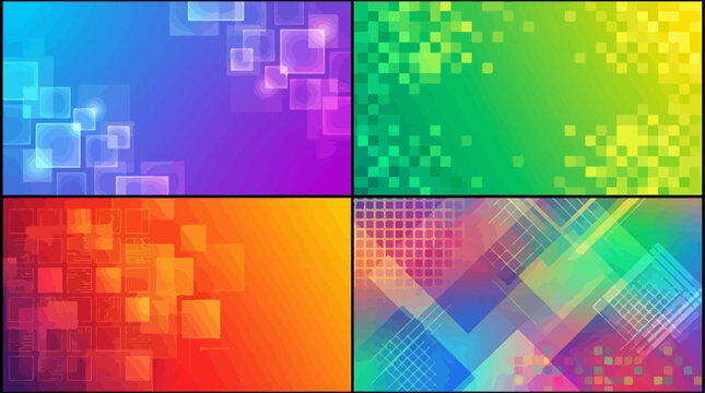Seventeen premium abstract digital backgrounds featuring vibrant modern gradient patterns, sleek technological aesthetic, colorful geometric shapes, and futuristic liquid textures for design.
