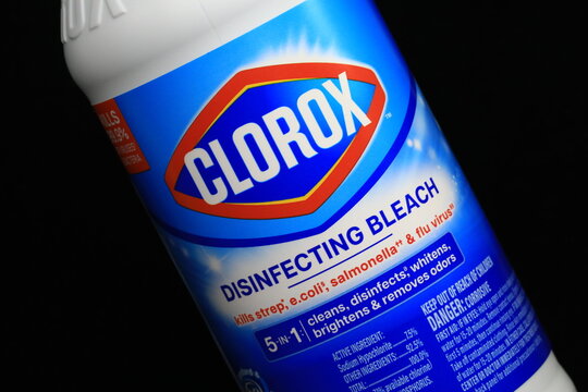 Bleach bottle. Clorox brand liquid bleach.