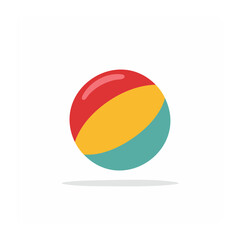 Obraz premium Colorful striped ball icon on white background