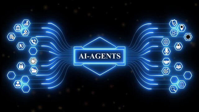 Business intelligence dashboard powered by Trend AI Agents  interface with secure data m and advanced digital analytics management system technology,and 4k animation video.