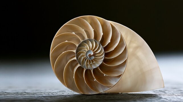 Golden Nautilus Shell Chamber Pattern