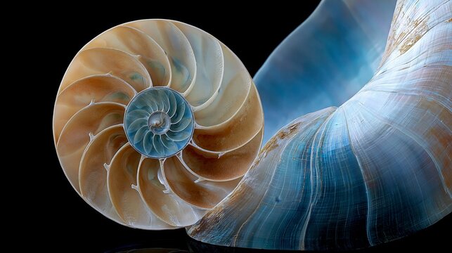 Nautilus Shell Interior Pattern Macro