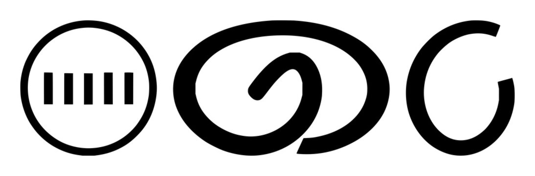 Circular economy set with solid black icon on white background featuring infinity loop, circular design, sustainability symbol with line art and minimalist style