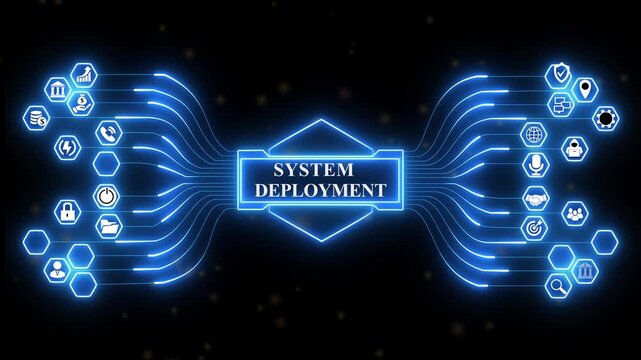 Enterprise infrastructure dashboard powered by System Deployment interface with secure integration monitoring and technology advanced digital analytics.4k