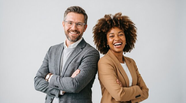 Portrait of multi ethnic business couple