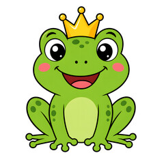 Fototapeta premium Smiling Frog Wearing Golden Crown.