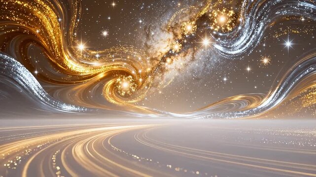 Abstract cosmic swirls with stars