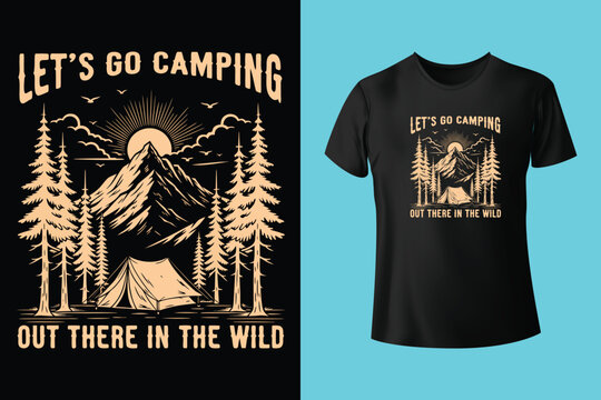 Summer camping and outdoor adventures design elements set, quotes and icons vector illustration.