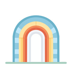 Fototapeta premium Colorful rainbow archway vector illustration