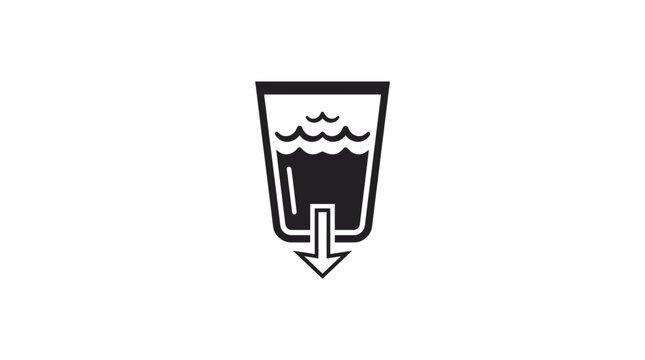 Water filter icon, clean water flow symbol, simple vector illustration