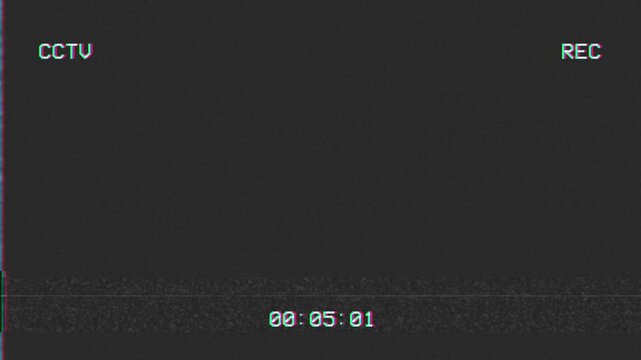 Cctv recording interface with digital timecode and static noise