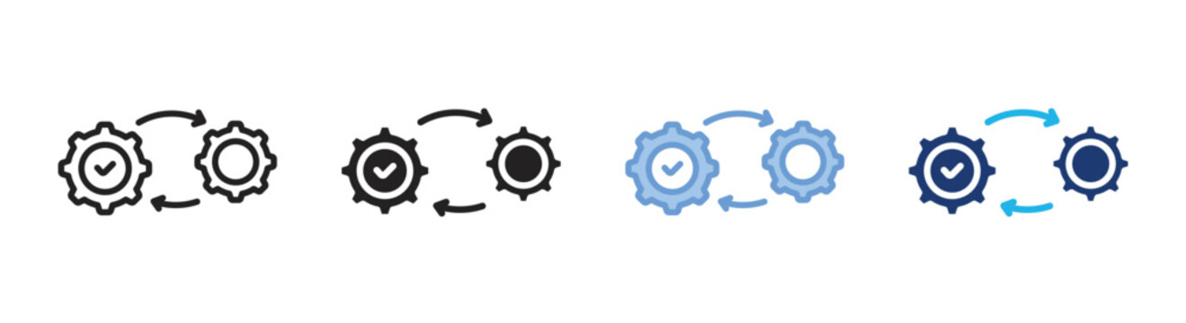 Integration icon set multiple style collection
