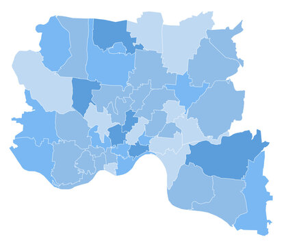 Cincinnati Ohio ZIP Code Map, Labeled Editable Boundaries