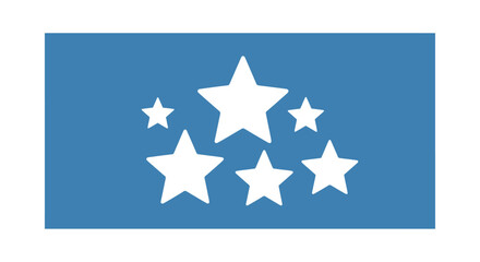 Obraz premium Blue stars, vector icons set of white star shapes, celestial symbols for design isolated on White Background USA, Editable EPS