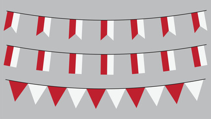 Festive bunting indonesia flag decoration set perfect for celebrations, parties, festivals, and event designs. © fkrbahtiart