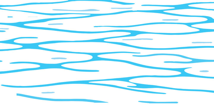 A minimalist two-dimensional (2D) illustration of a water wave pattern. A clean vector graphic, perfect for an aesthetic background, textile pattern, or web design to create a calm and fresh feel.