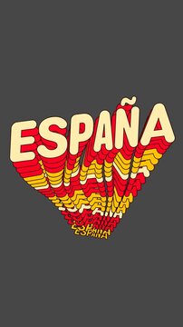 Tipograf&iacute;a Cin&eacute;tica Horizontal de Espa&ntilde;a Palabra Din&aacute;mica de Orgullo Nacional en Fuente Redondeada con Clones de Onda para Videos de Deportes