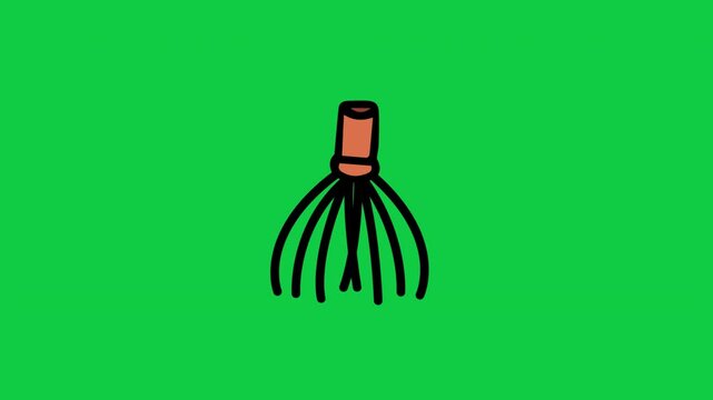 Matcha chasen bamboo whisk doodle animation for japanese tea making tutorials green screen
