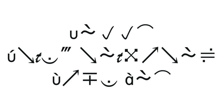 Collection of mathematical symbols and operators in black silhouette symbol operator equation formula notation