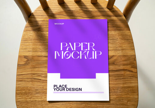 Paper Top On Chair Mockup