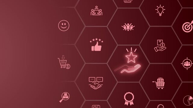 Marketing concept on the transparent background. Offering premium product and service with the best quality for target customer. Animation of 4k video. 