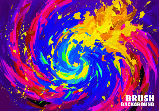 Vibrant Abstract Brush Stroke Swirl Background