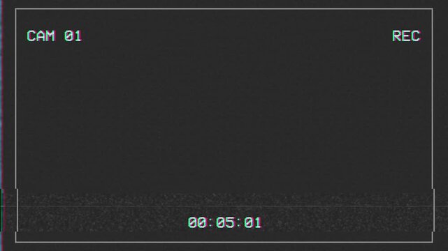 Surveillance camera recording interface with digital glitches
