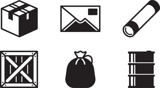 Flat pack icons set of delivery and shipping items Vector