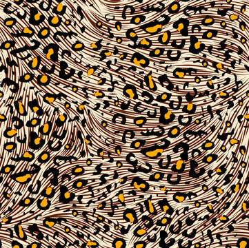 vector animal skin seamless pattern illustration background, skin textile fashion design for fabric print