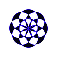 Obraz premium A geometric abstract design featuring overlapping circles in black and white tones