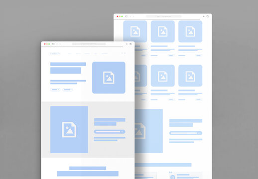 Minimal Website Wireframe Landing Page Template