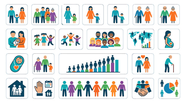 Illustrations of  of People,Business Culture, Animals,Travel ,Travel  and  Technology in Various Emotions