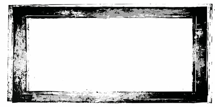 Rectangular grunge frame with a white background distressed texture