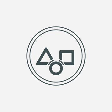 Geometric shapes logo design elements.