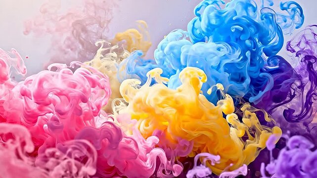 Colorful swirling ink patterns