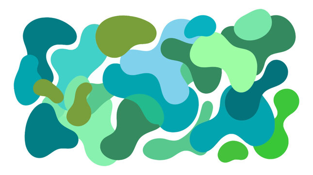 Green abstract shapes, colorful blobs, vector graphics, modern design elements isolated on White Background vector eps silhouette