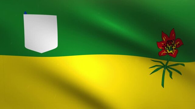 Waving Flag of Saskatchewan, Canada Seamless Loop Animation
