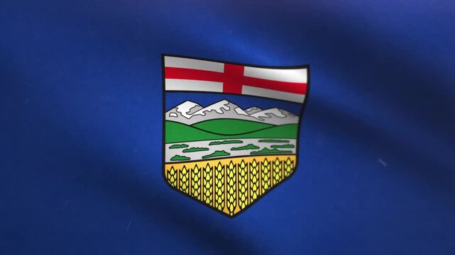 Waving Flag of Alberta Canada Seamless Loop Animation