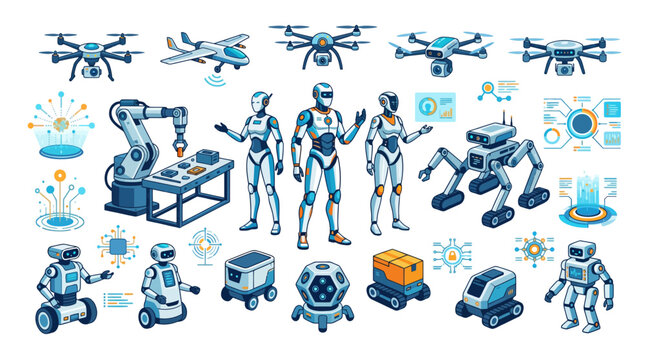 Robots and drones technology.